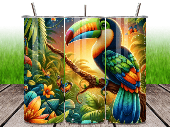 Download Tropical Toucan Bird Tumbler Wrap - Bird tumbler wrap Collection