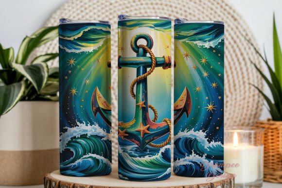 Download Deep Sea Anchor Nautical Tumbler Wrap - Nautical tumbler wrap Collection