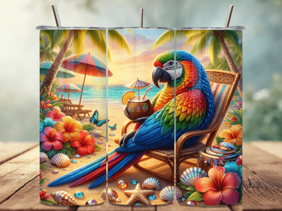 Download Vibrant Tropical Bird Tumbler Wrap PNG - Bird tumbler wrap Collection