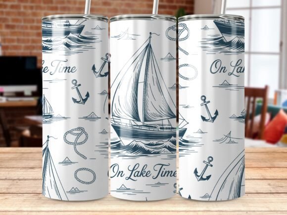 Download On Lake Time Nautical Tumbler Wrap PNG - Nautical tumbler wrap Collection