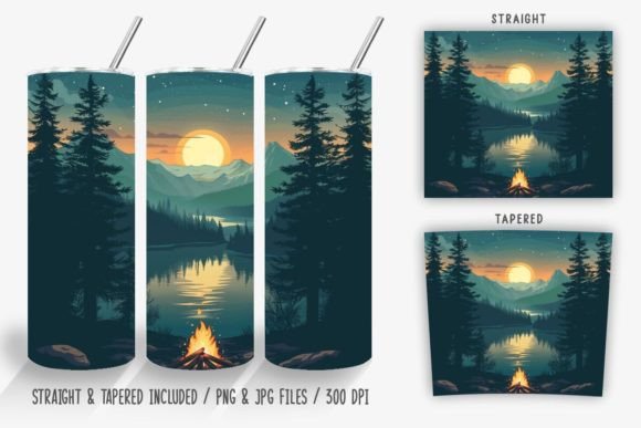 Download Campfire on the Lake Tumbler Wrap - Lake tumbler wrap Collection