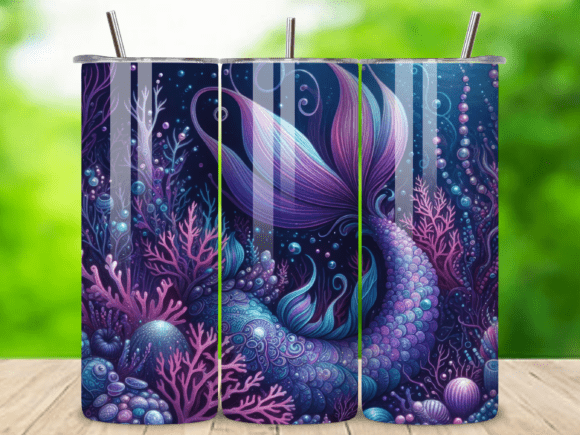 Download Mermaid Ocean Nautical Tumbler Wrap V.4 - Nautical tumbler wrap Collection