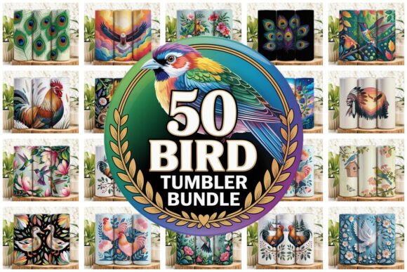 Download 50 Bird Tumbler Wrap Bundle PNG Sublimat - Premium Resources