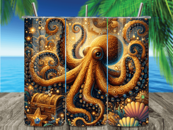 Download Treasure Octopus Nautical Tumbler Wrap - Nautical tumbler wrap Collection