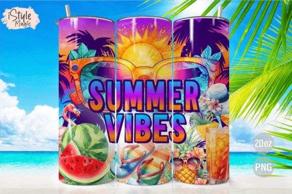 Download Summer Vibes Beach Tumbler Wrap PNG - Summer vibes Collection