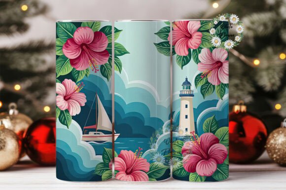 Download Tropical Nautical Tumbler Wrap - Nautical tumbler wrap Collection
